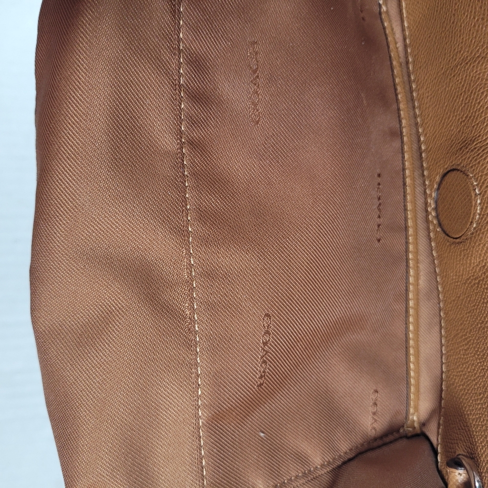 Coach Stanton 26 Brown Crossgrain Leather Double Zipper Pocket Satchel Bag - Picture 4 of 17